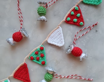 Crochet, wrapped candy, Christmas decor