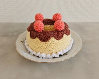 Cute, crochet, play food pudding