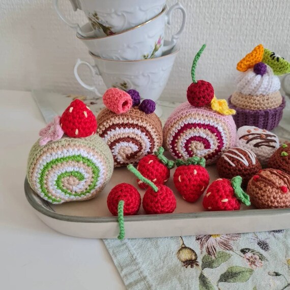 Crochet Play Food Cake Roll Etsy UK