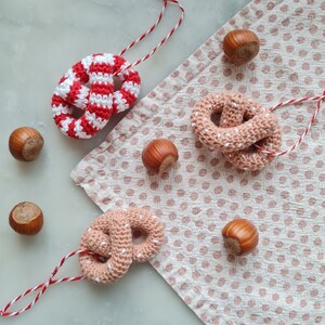Crochet pretzel / candy cane Christmas ornament