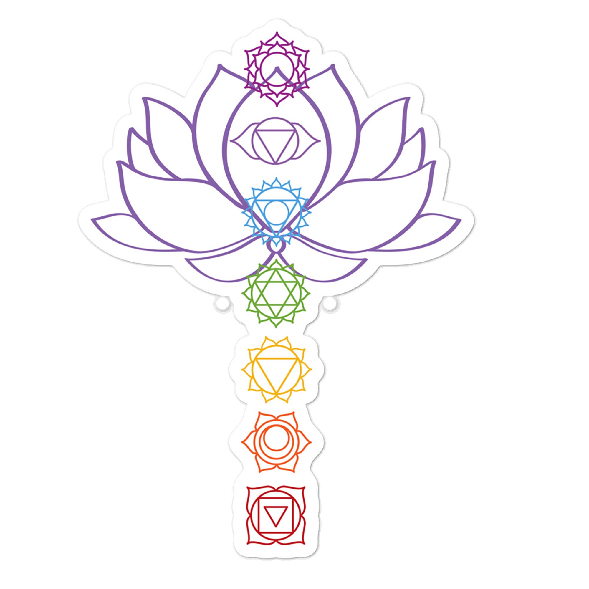 Lotus Flower & Chakras Sticker Aligned Chakras Decal Etsy