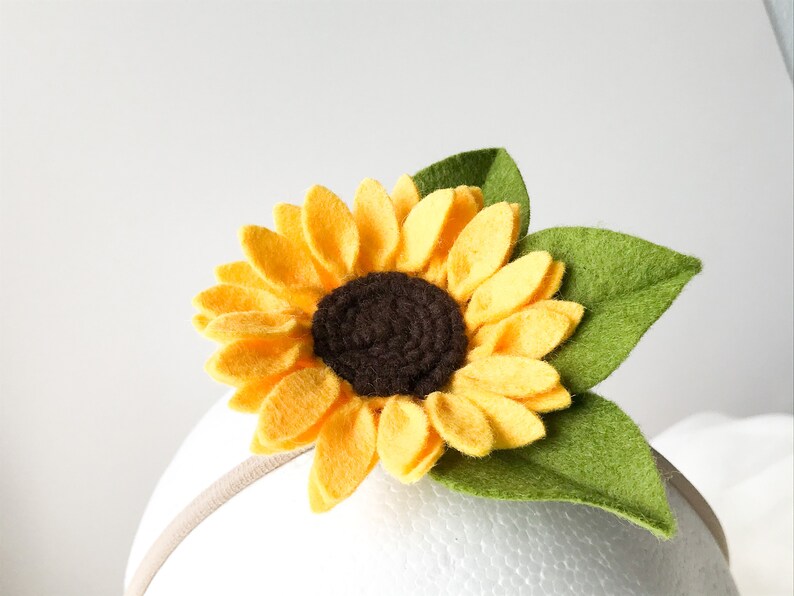 sunflower newborn headband