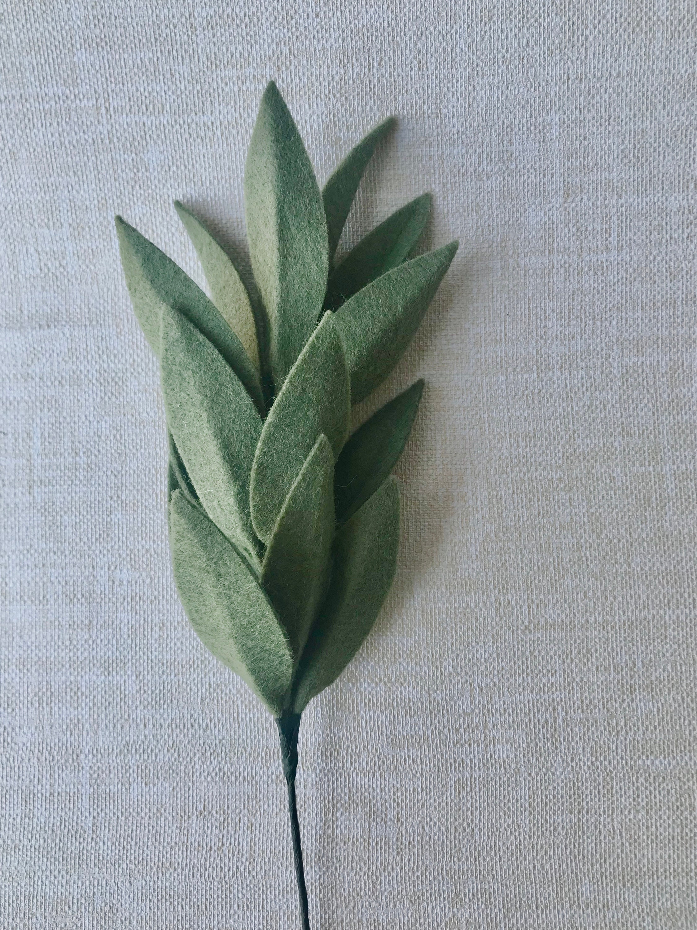 Sage Felt Leaf Stems Artificial Sage Greens Felt Foliage Etsy Singapore
