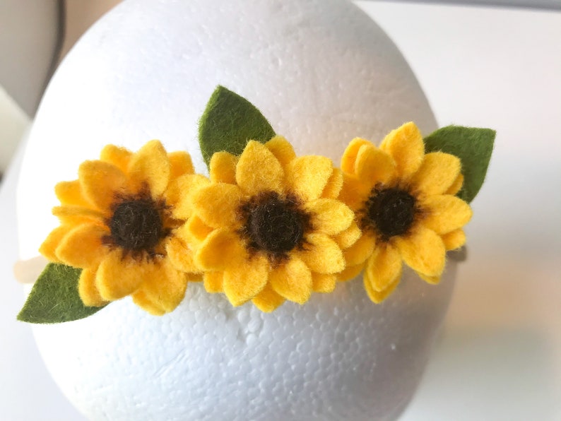 sunflower newborn headband
