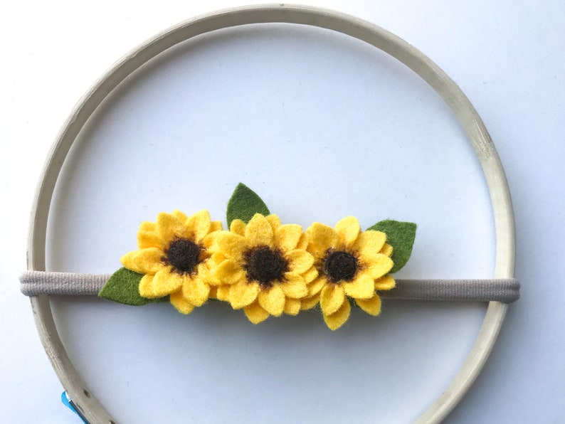 sunflower newborn headband