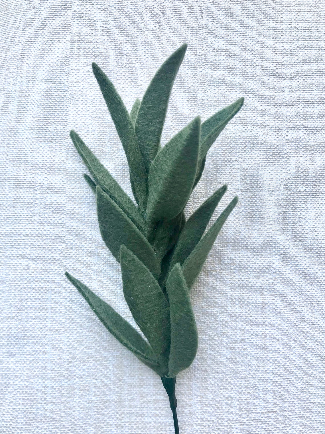 Sage Felt Leaf Stems Artificial Sage Greens Felt Foliage Etsy