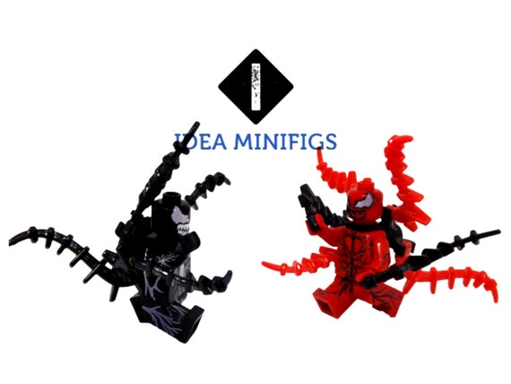 Custom Lego Minifigures Venom V. Carnage Tentacles and Stands | Etsy