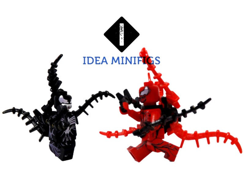 Custom Lego Minifigures Venom V. Carnage Tentacles and Stands | Etsy