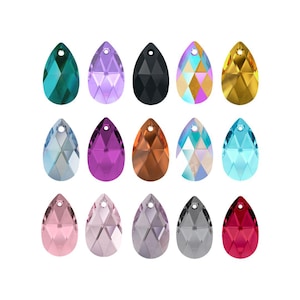 Swarovski 6106 Pear Pendant 22mm Crystal from Austria Center Drilled Pear Shape Pendants for Jewelry Making DIY