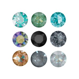 Swarovski 1088 XIRIUS Chaton Laguna Delite 39ss - Highest Quality Round Stones - Made in Austria - 8.3mm Pointed Back Crystals - Jet Chaton