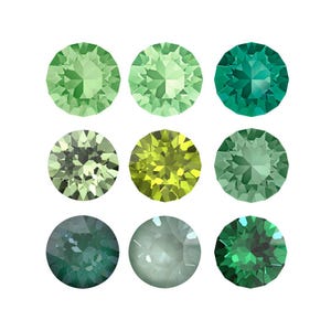 Swarovski 1088 Erinite XIRIUS Chaton 39ss - Agave Ignite Highest Quality Round Stones - Made in Austria - 8.3mm Pointed Back Crystal Chaton