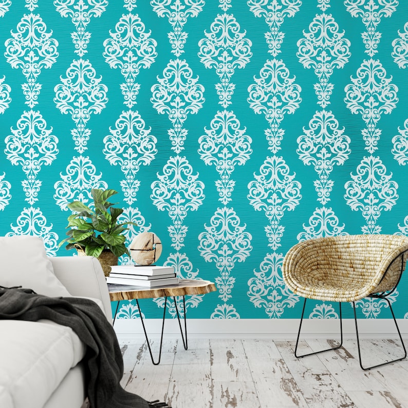 Victorian Style Temporary Removable Wallpaper Peel and Stick Etsy