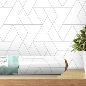 Simple Geometric Grid Style Removable Wallpaper, Minimalist Wall Art, Peel and Stick Wallpaper, Room Modern Decor, Accent Wallpaper, MW1344