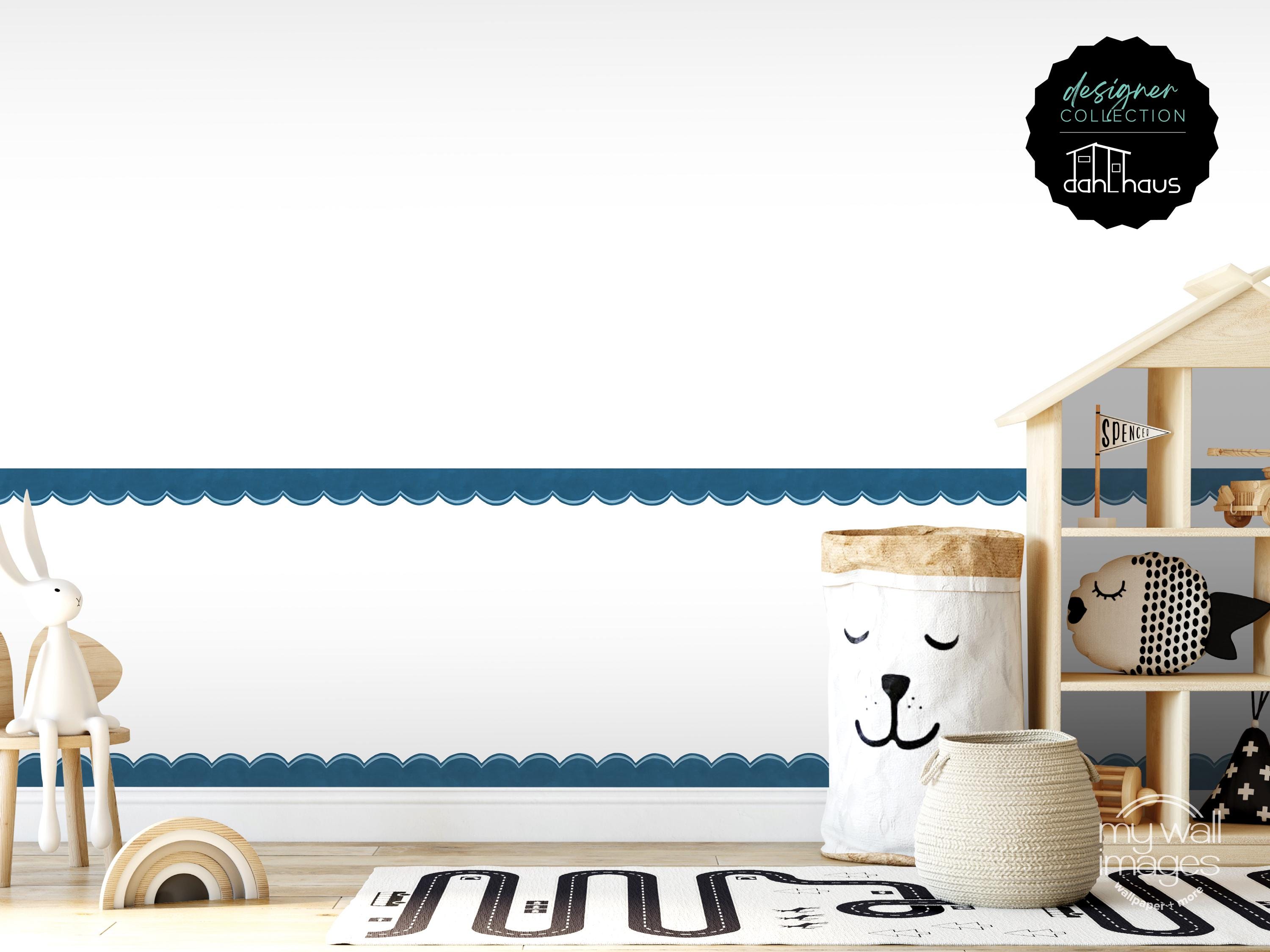 Blueberry Blue Scallop Wall Border: Peel & Stick Removable Decal ...