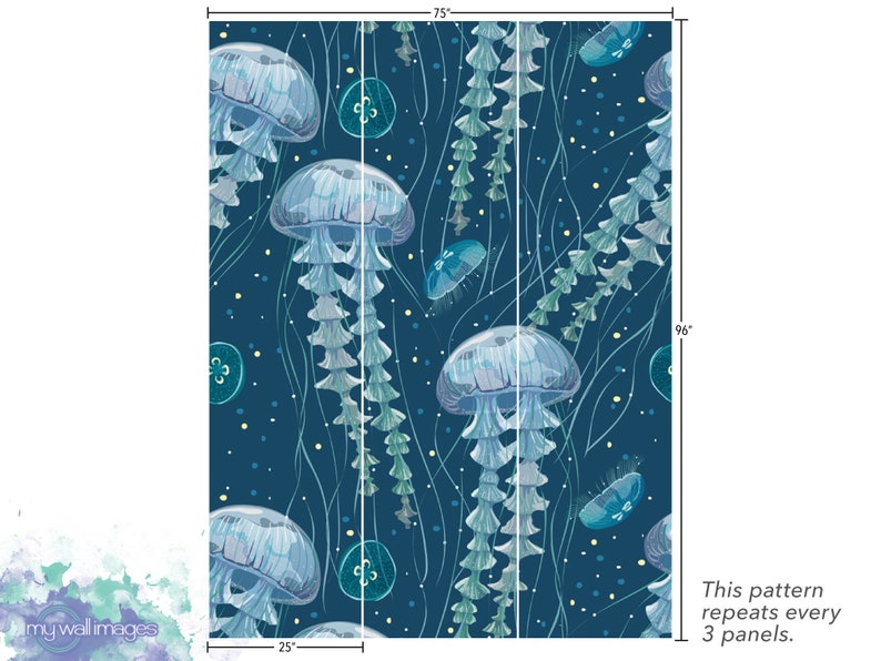 Wallpaper Peel and Stick Wallpaper Giant Jellyfish Removable Etsy