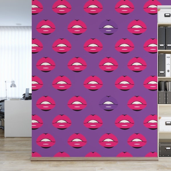 Peel and Stick Wallpaper Purple Etsy