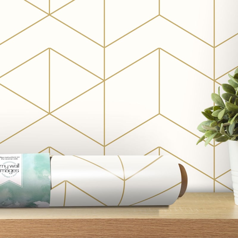 Peel and Stick Wallpaper Gold - Etsy