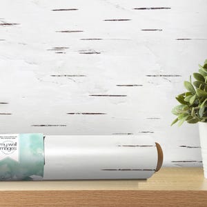Faux Birch Bark, Removable Wallpaper, Peel and Stick Wallpaper, Nature Mural, Modern Design, Accent Wall, Minimalist Wallpaper, MW1571