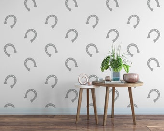 Horseshoes  Removable Wallpaper, Wall Art, Peel and Stick Wallpaper,  Mural, Accent Wall, Western Wallpaper, MW1293