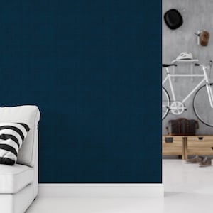 Faux Blue Cloth Wallpaper | Peel and Stick Mural | Navy Blue Decor (MW1530)