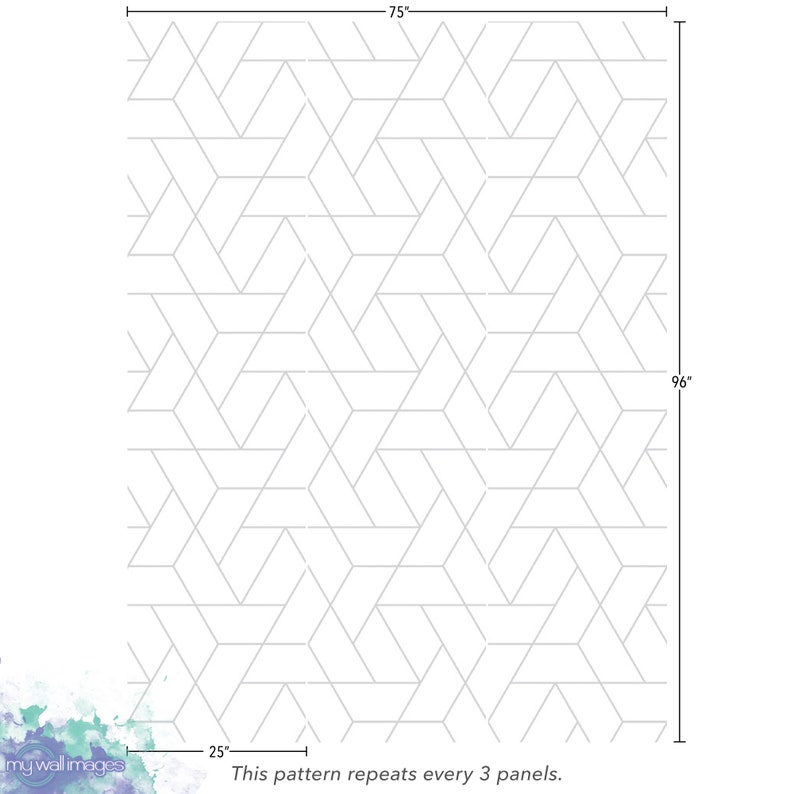 Simple Geometric Grid Style Temporary Removable Wallpaper Etsy