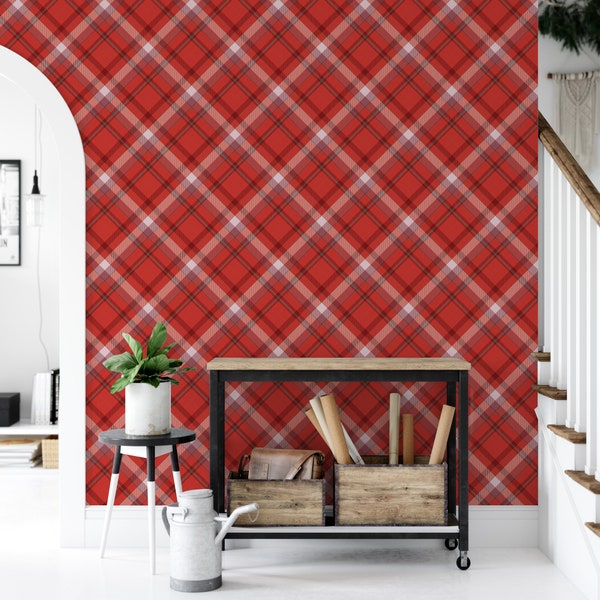 Plaid Wallpaper - Etsy