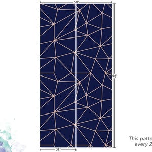 Papel pintado geométrico moderno azul marino / Mural autoadhesivo contemporáneo (MW1386) imagen 4