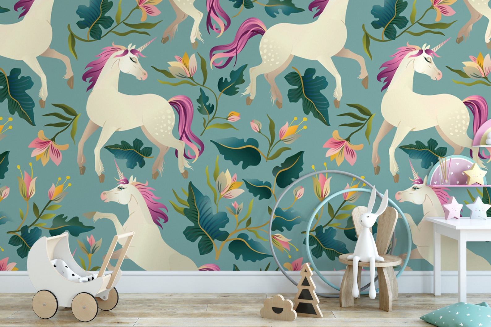 Unicorns Temporary Removable Wallpaper Peel and Stick | Etsy