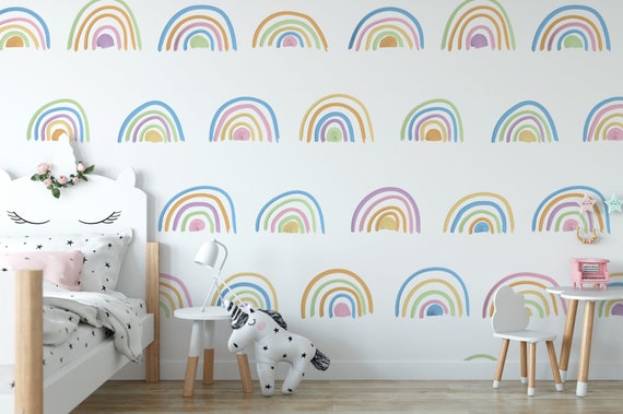 Wallpaper Peel and Stick Wallpaper Rainbows Removable - Etsy