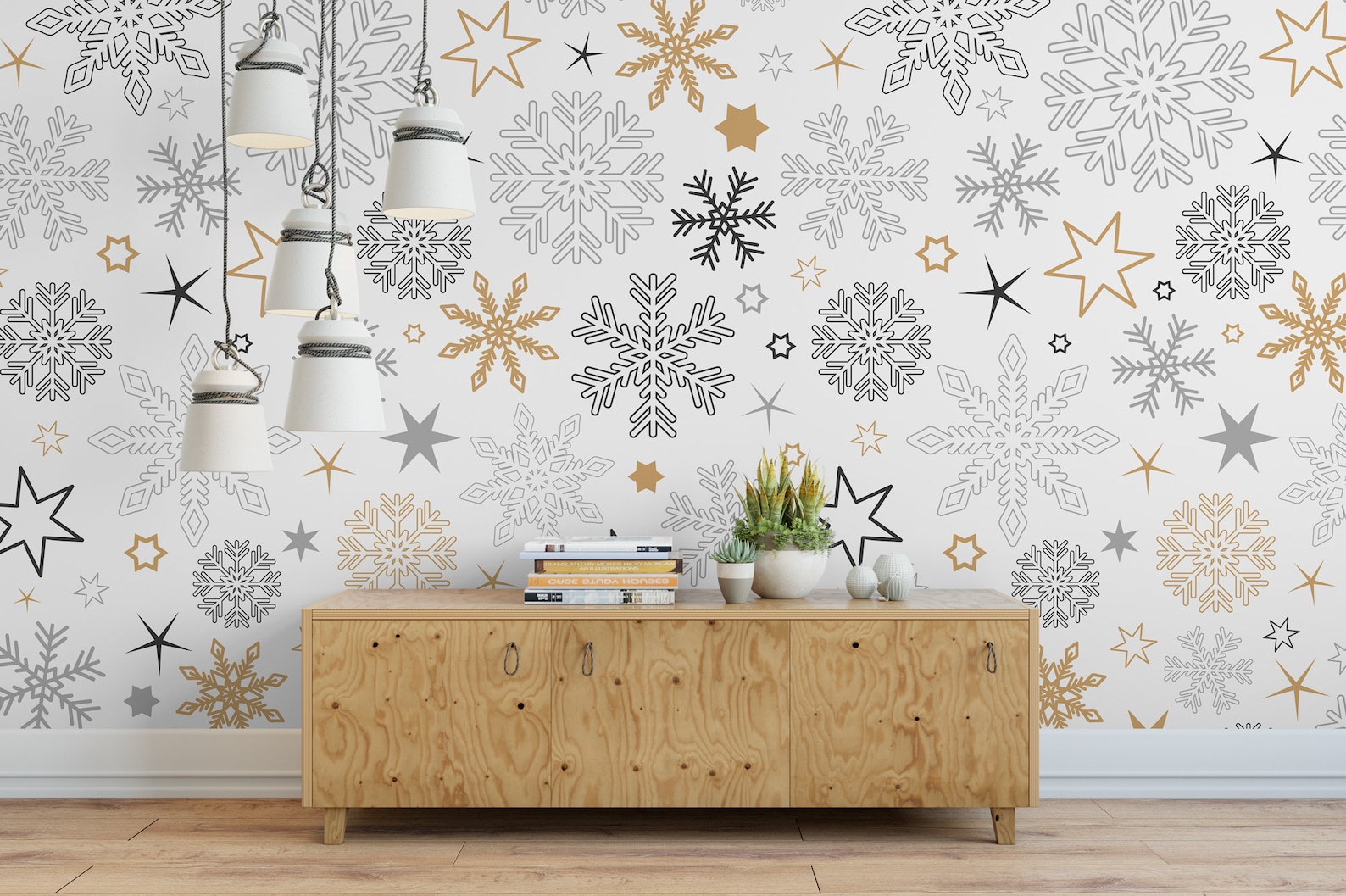 Christmas Snowflakes Removable Wallpaper Peel and Stick | Etsy