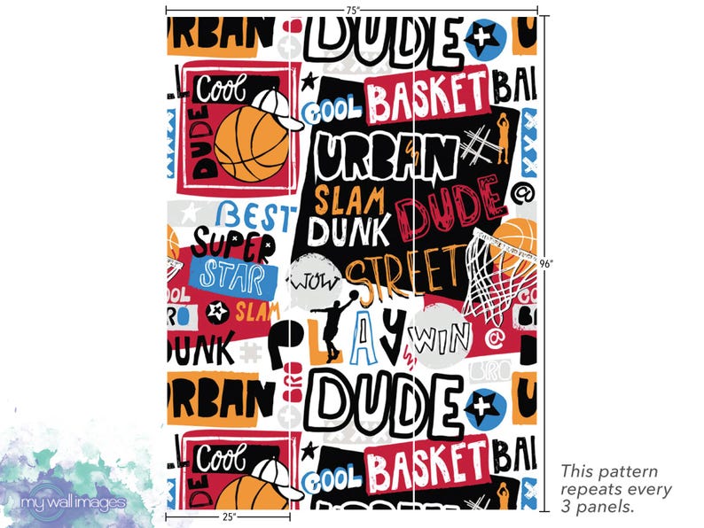 a poster with a basketball theme on it