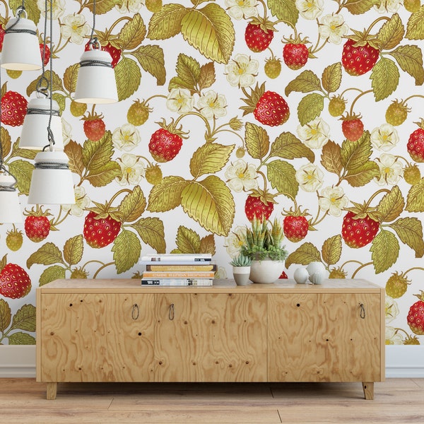 Strawberry Wallpaper - Etsy