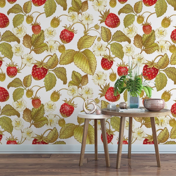 Strawberry Wallpaper - Etsy