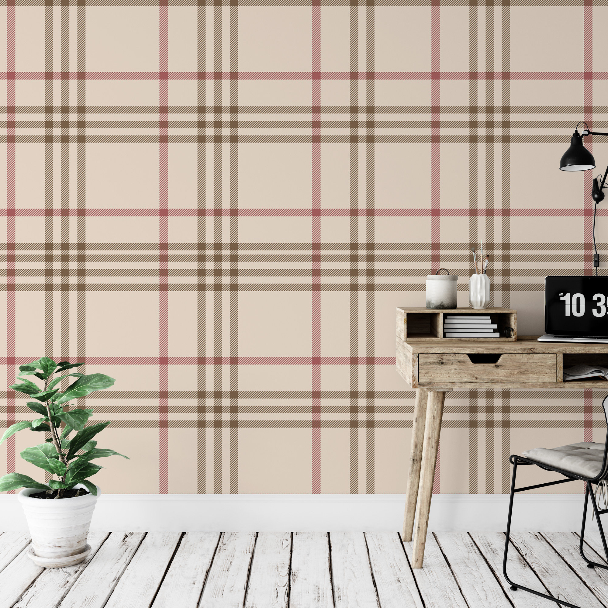 Plaid Tan Red Brown Pattern Removable Wallpaper Wall Art Peel and Stick Wallpaper Mural Room Decor Classic Plaid Wallpaper MW1900 Etsy UK
