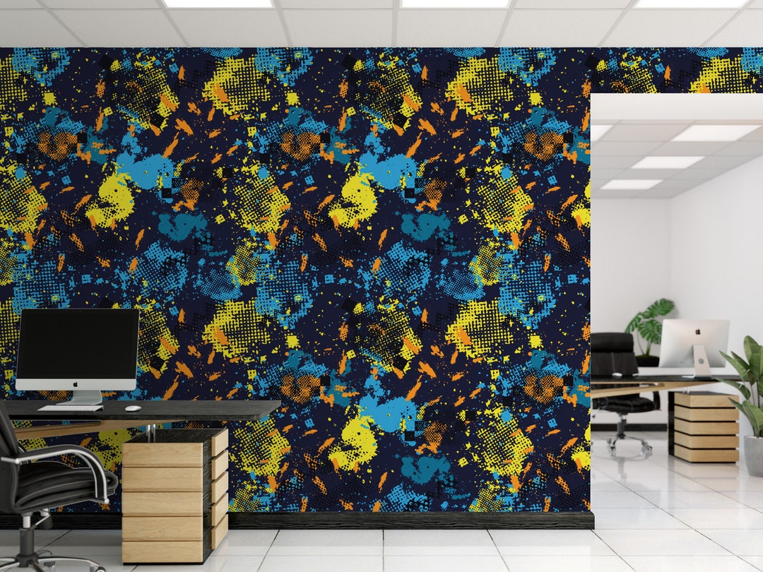 Peel and Stick Wallpaper Splatter Paint Removable Wallpaper Etsy