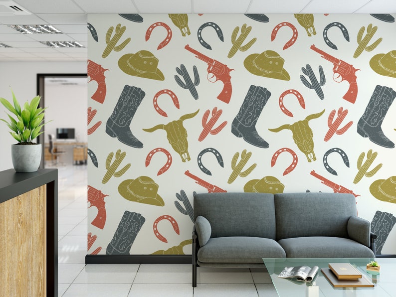Wallpaper Peel and Stick Wallpaper Western Wallpaper Etsy