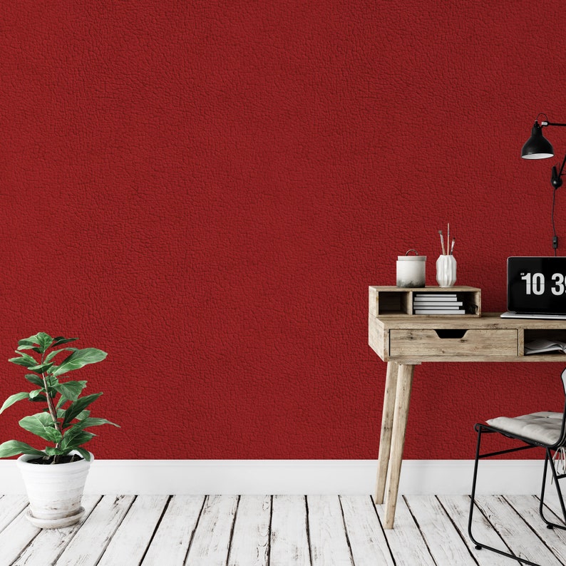 Wallpaper Peel and Stick Wallpaper Red Leather Faux Texture Etsy