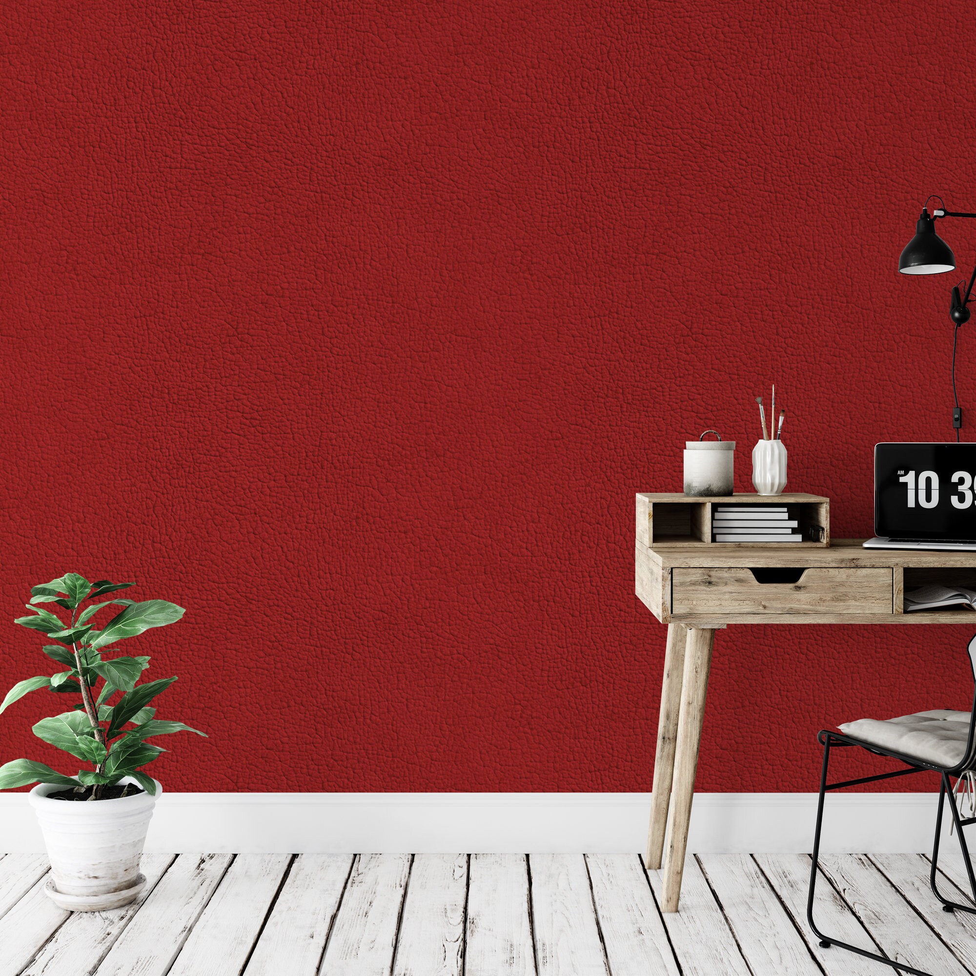Wallpaper Peel and Stick Wallpaper Red Leather Faux Texture Etsy
