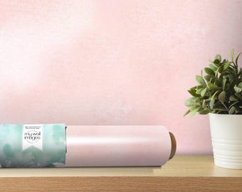 Soft Pink Wallpaper | Peel and Stick Removable Mural | Nursery Decor Girls Room (MW1824)