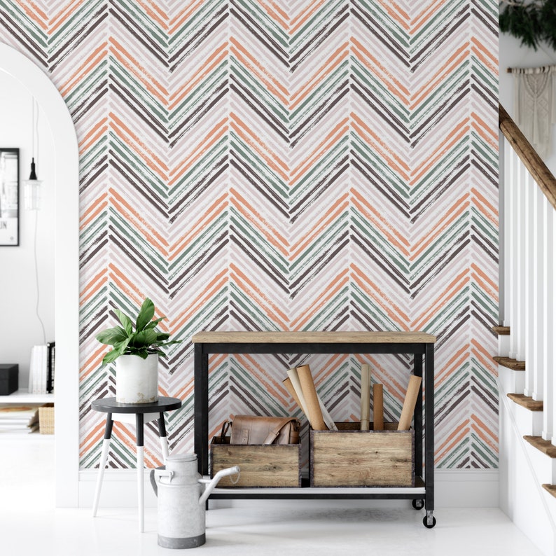 Wallpaper Peel and Stick Wallpaper Chevron Zig Zag Removable image 1 - best wallpaper for an accent wall