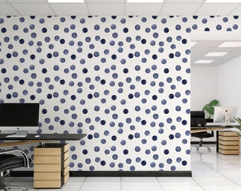 Dark Watercolor Dots  Removable Wallpaper, Wall Art, Peel and Stick Wallpaper, Room Decor, Accent Wall, MW1594