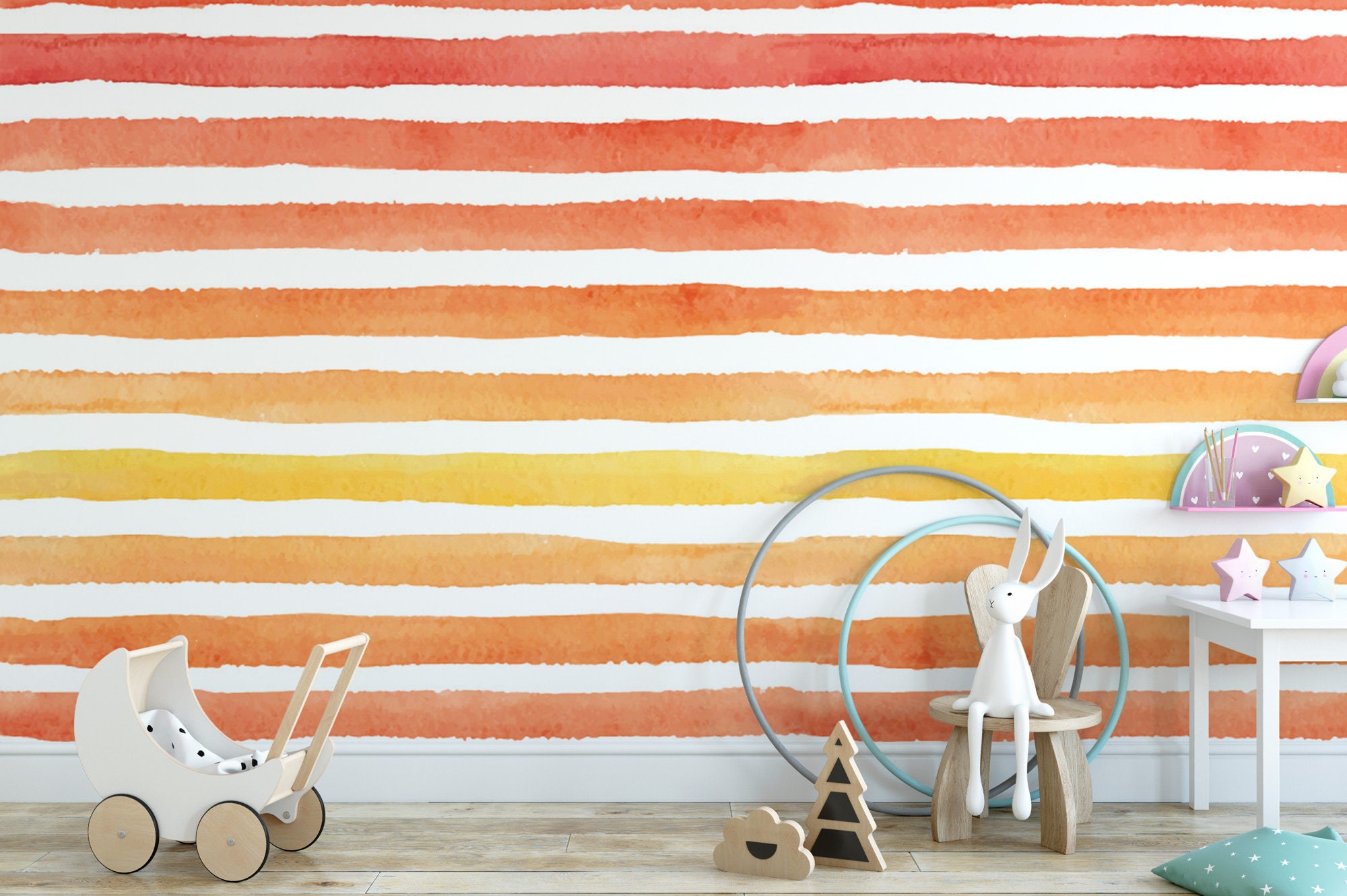 pink and white stripe Wallpaper bymagentarosedesigns