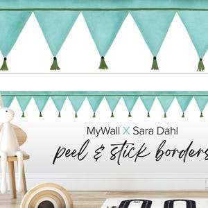 Aqua Dill Turquoise Valance Wall Border: Peel & Stick Removable Decal - MW2309