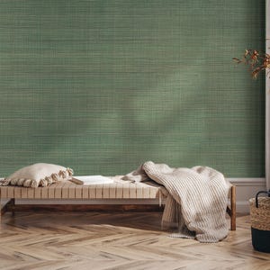 Moss Faux Grasscloth Peel and Stick Wallpaper - Natural Wall Covering - Wall Mural - Removable Wallpaper - Wall Decor - Accent Wall - MW2140