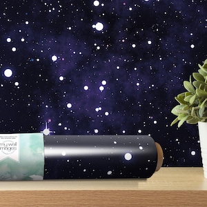Night Sky Space Peel and Stick Wallpaper | Stars Mural | Gamer Boys Room Decor (MW1602)