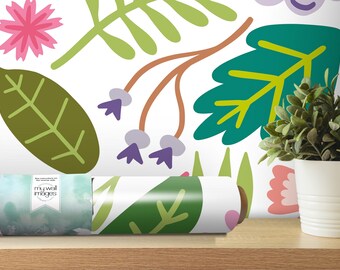 Cute Colorful Flowers Wallpaper | Peel and Stick Removable (MW1027)