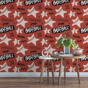Wallpaper Peel and Stick Wallpaper Baseball Removable - Etsy