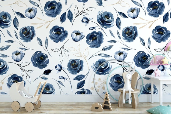 WOW Interiors Blue Floral SELF Adhesive Wallpaper for Living Room Bedroom  Office Hall Corridor Peel and Stick Vinyl Wallpaper 20045Cm9Sqft   Amazonin Home Improvement