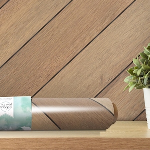 Large Wide Faux Wood Herringbone Removable Wallpaper, Peel and Stick Wallpaper, Mural, Modern Texture, Accent Wall, Modern Decor, MW1683lg
