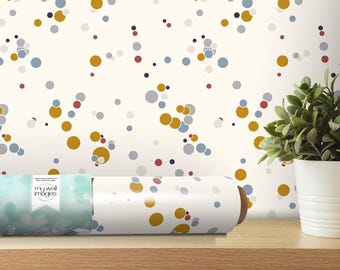 Paint Spots Splatter Wallpaper | Abstract Peel and Stick Wall Removable Mural (MW1726)